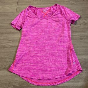 Impact Jillian Michaels bright pink short sleeve athletic shirt size small